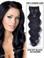 body wave clip in Indian hair extension 1