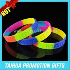 promotion debossed silicone bracelet rubber wristband