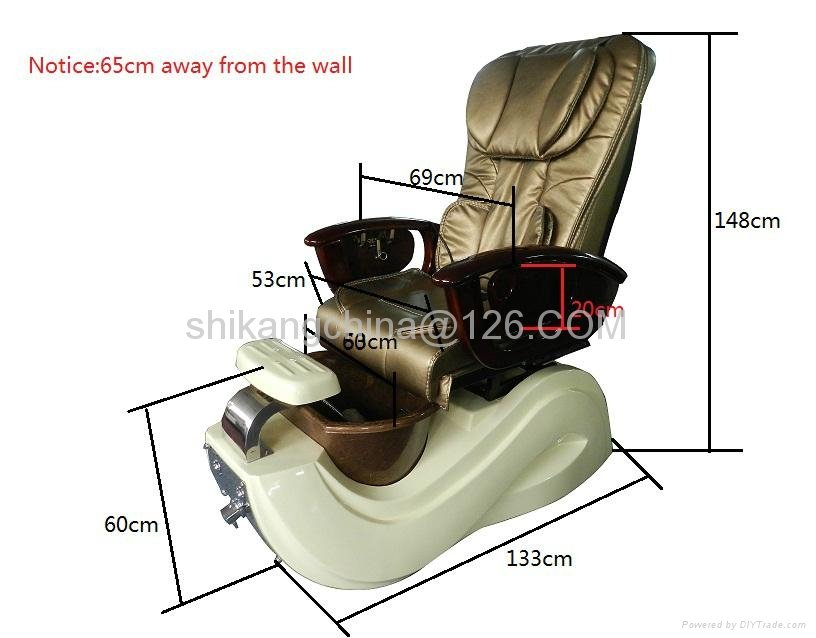 AK-2001 Beauty massage chair pedicure spa with foot care basin 3