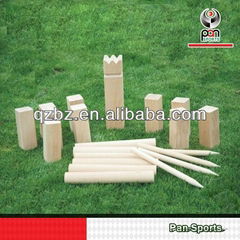 Rubber Wood Kubb Lawn Games With Cotton Cloth 