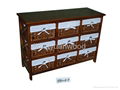  wooden storage cabinet with wicker drawers 2