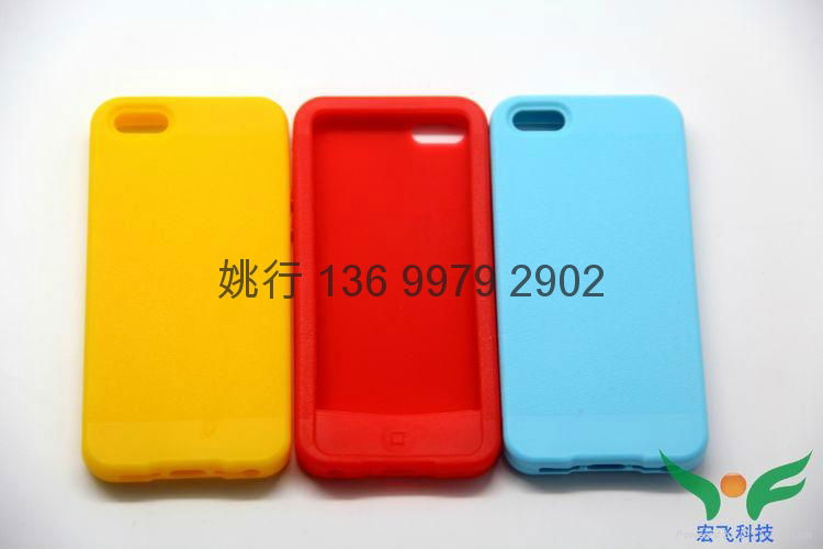 【深圳廠家】iphone5硅膠保護套晒紋噴手感油蘋果5代硅膠手機外殼 2