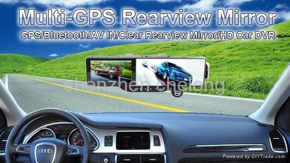 car mirror rear view Anti glare Bluetooth headset 4
