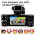 car gps 2.7 inch SOS GPS G-sensor dual camera 2