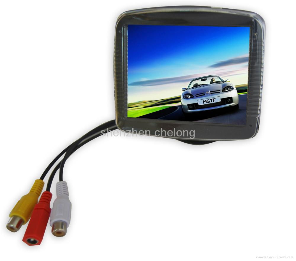 car tv 3.5 inch rear view car monitor with 2 ways video input  2