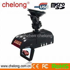 car gps hd 720P built in G-sensor gps radar detector 