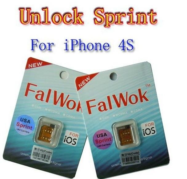 Wholesale - - Factory New FalWok Unlock Sim card Turbo adapter for iPhone 4S iOS