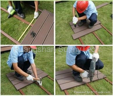 Wood plastic composite solid decking WD140S25 2