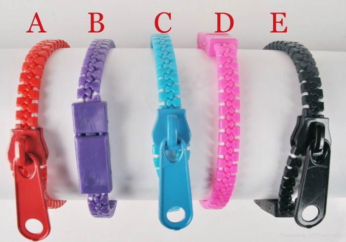 2013 Hot Sale Pure Color Zipper Bracelets Bangles For Women and Children  5