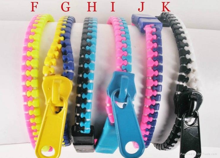 Hottest Plastic Double Zipper Bracelets Bangles Hip Bracelets  5