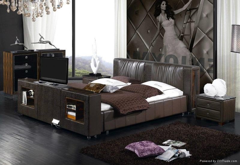 TV Set Cabinet and Lifting Equipment 360&deg; Rotating Attached Bed (F1316)