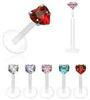 Bioflex Labret with heart CZ piercing jewelry labret