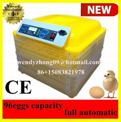 2013 Newest Transparent Automatic Egg Incubator for Sale EW-96A (CE Approved)