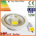 High Power 12W COB LED Recessed Ceiling Spot Down Lights,LED Warm/Day White Lamp
