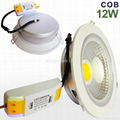 High Power 12W COB LED Recessed Ceiling Spot Down Lights,LED Warm/Day White Lamp 2