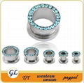 stainless steel piercing flesh tunnel