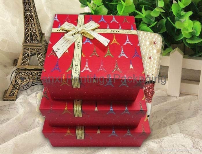 Eiffel Tower red printed paper gift boxes for candy cosmetic and wedding 3