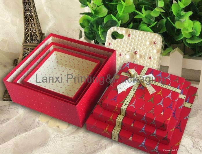 Eiffel Tower red printed paper gift boxes for candy cosmetic and wedding 5