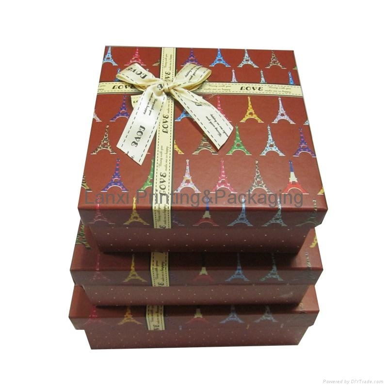 Eiffel Tower brown printed paper gift boxes for candy cosmetic and wedding