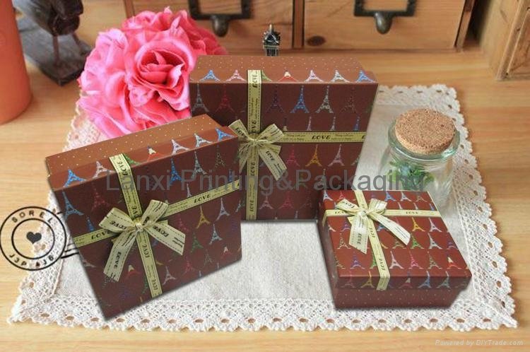 Eiffel Tower brown printed paper gift boxes for candy cosmetic and wedding 2