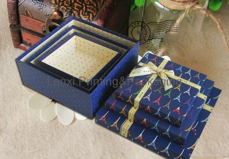 Eiffel Tower blue printed paper gift boxes for candy cosmetic and wedding 4