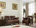 Vintage leather sofa set 1