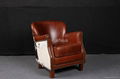 armchair in vintage leather and Fur