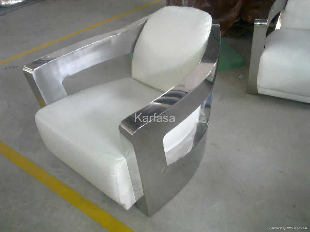 Stainless steel armchair 2