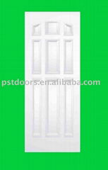 9 panel steel door with wooden edge           