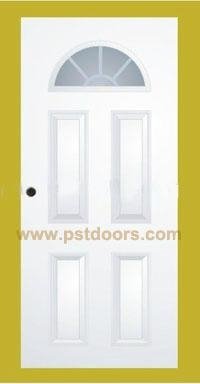 quality glass door with fan lite steel door