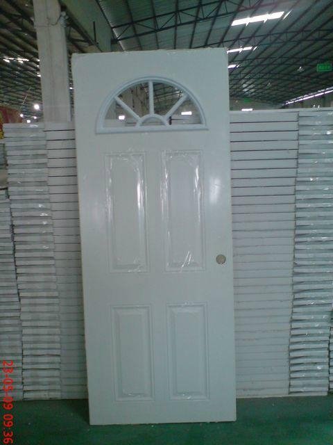 quality glass door with fan lite steel door 2