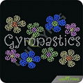 colorful flowers and gymnastics letter hot fix rhinestone motif 1