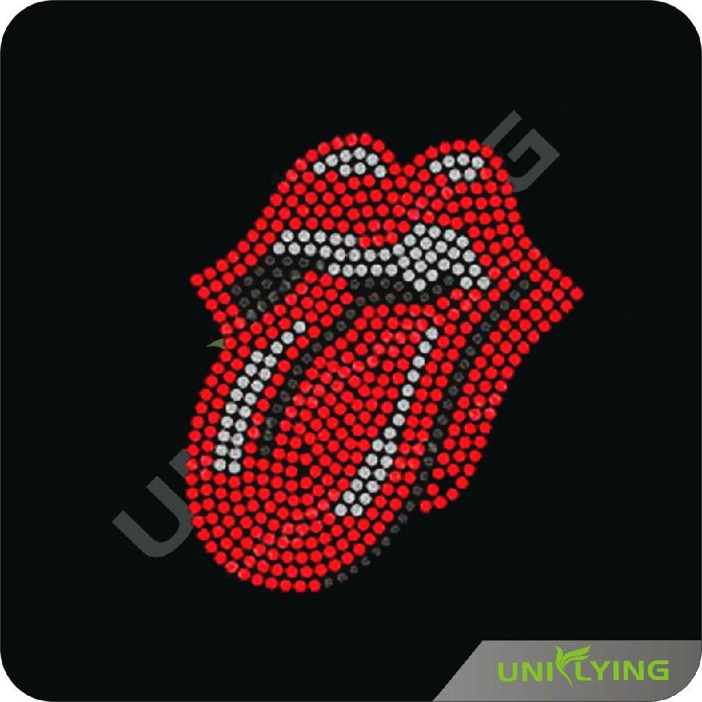 wide open mouth with tongue hotfix rhinestone templates