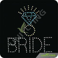 Bride diamond ring hotfix crystal rhinestone transfer