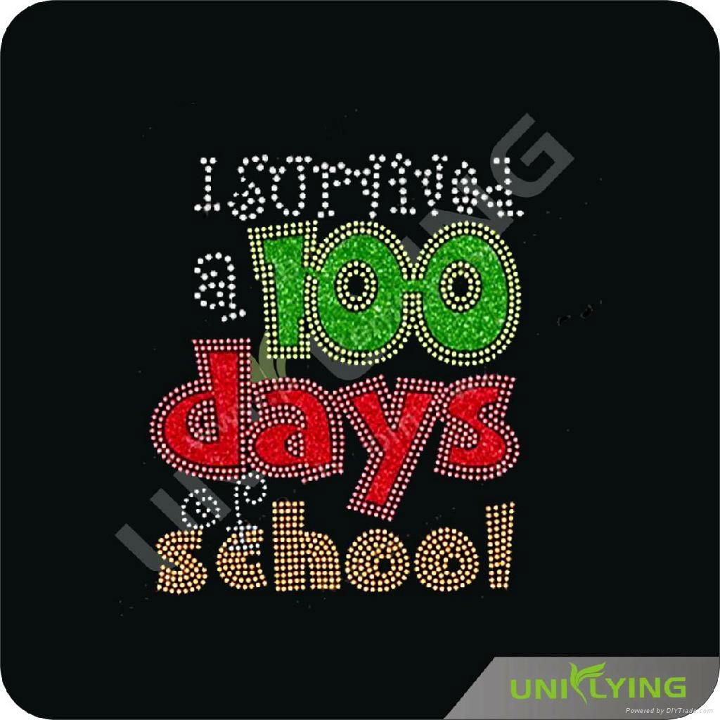  100 days for school heat rhinestone transfer