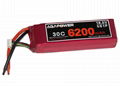 AGA RC lipo battery 6200mah 30c 18.5V for helicopter 1