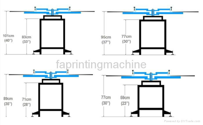 Manual Rotating Screen Printer -4 Colors 4 stations with double wheel FA-404 4