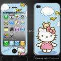 Cartoon screen protector for iPhone 4 / 4s with hello kitty pattern