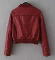 Ladies red pu leather jacket  2