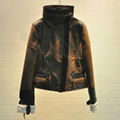 Ladies faux fur with suede fabric biker 3