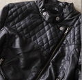 Ladies pu leather bike jacket 3