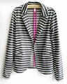 Ladies polyester stripes smart jacket 1