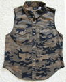 Ladies cotton camouflage print vest 