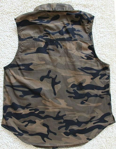 Ladies cotton camouflage print vest  2