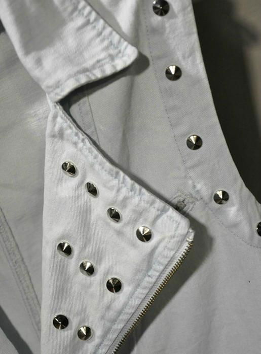 Ladies cotton bike vest with studs trim  2