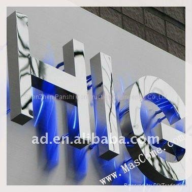 well-joint seamless mirror polished stainless steel backlit led letter sign