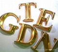 gold titanium plating bevel finish 3D metal sign 1