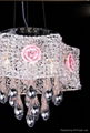 pink color Aluminum Mostones Lamp wire mesh shape Chandelier with Rose