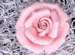 Pastoralism pink Rose Mostones Lamp Aluminum Wire Mesh Chandelier