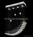 Moon Shape With Star 4 Lights Stylish Straight Ligament Crystal Chandelier 2